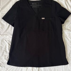 FIGS Catarina Scrub Top – Black – Medium – Like New